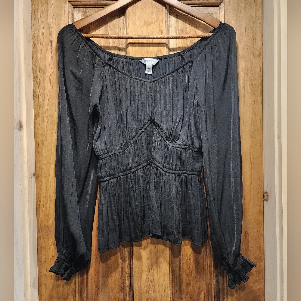 Nine West Black Off-Shoulder Blouse